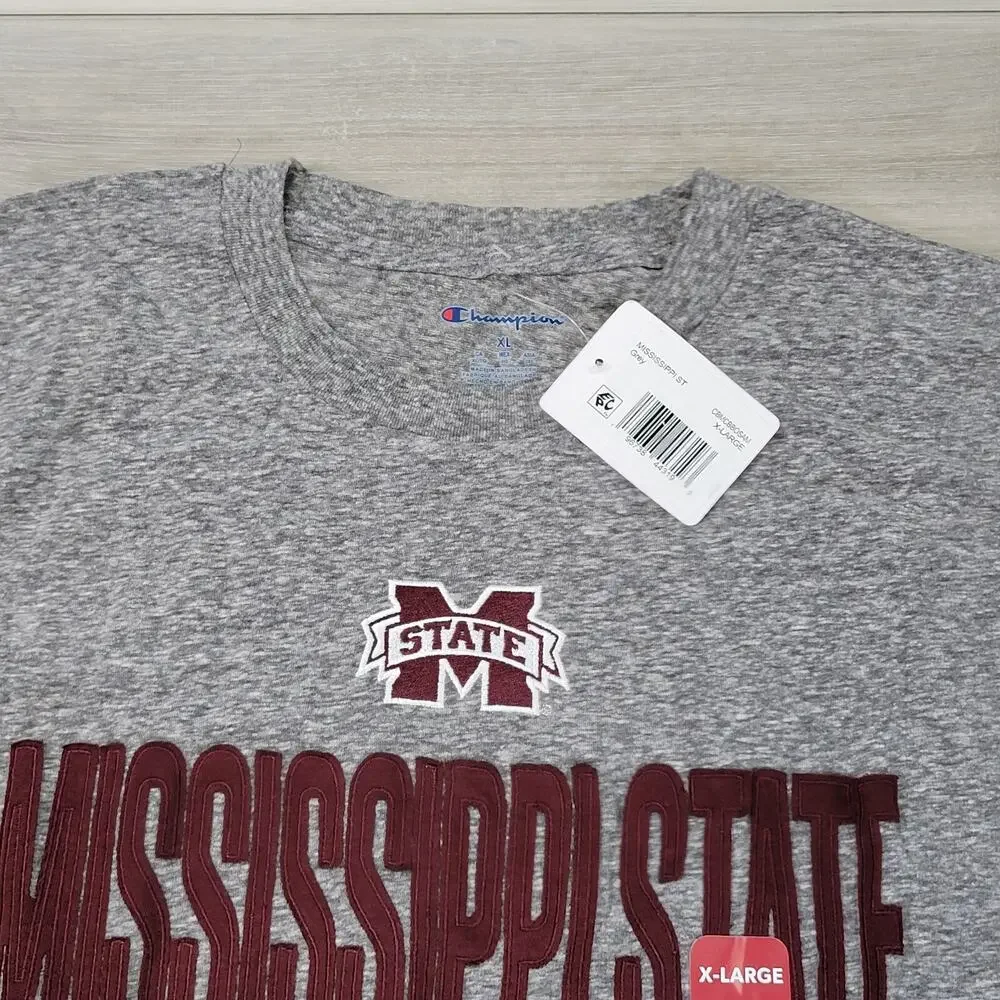 Champion T-Shirt Men's XL Gray Mississippi State Bulldog New - Picture 4 of 9